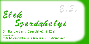 elek szerdahelyi business card